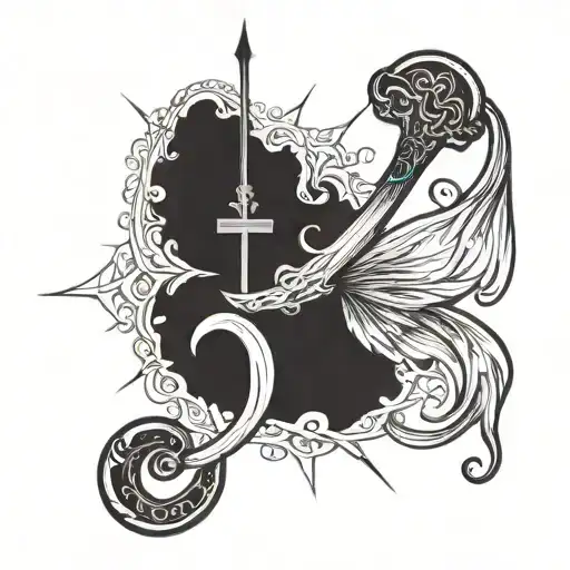 A Cross And A Fish Hook