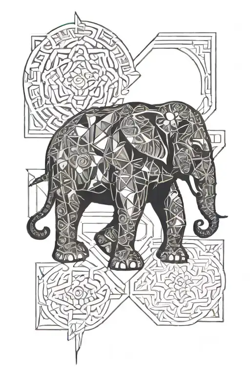 Elephant Geometric Buddha