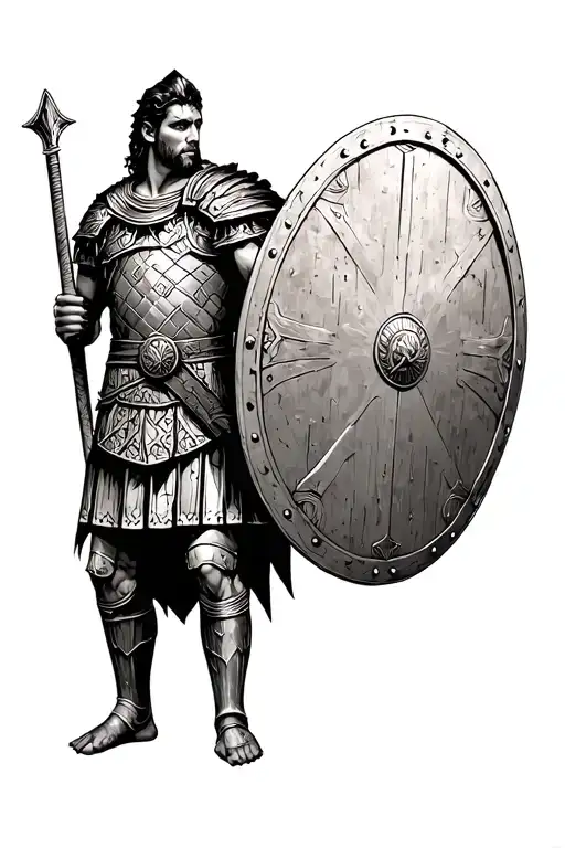 Roman Warrior With Shield