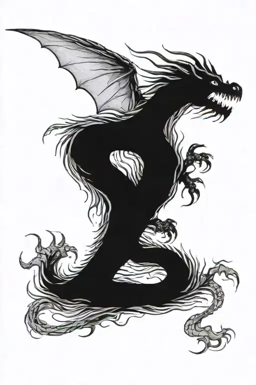 Boney Dragon With Wings Backpiece Diagonal From Bottom Left To Upper Right Corner