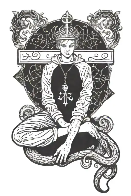 Cross With A Ring Around It The Little Prince Sitting On The Ring