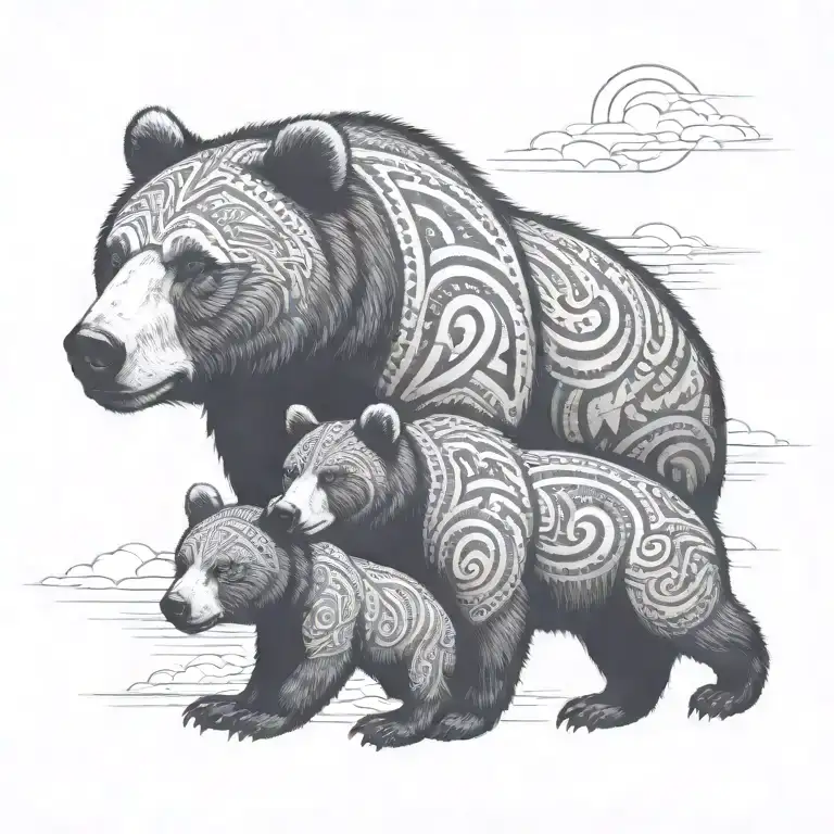 Dad Bear Son Bear Daughter Bear Aztec