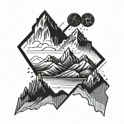 A Mountain Range With Price Charts Rising And Falling In The Background