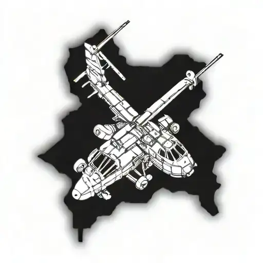 3D Map Afghanistan War Blackhawk Helicopter 240B Machine Gun Upside Down American Flag