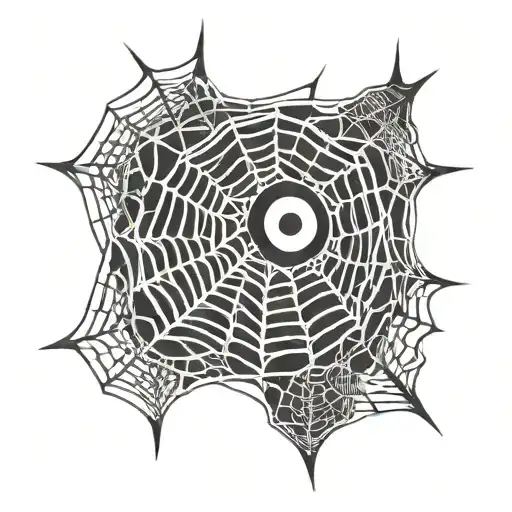 Spiderweb With A Rinnegan From Naruto In The Center Of The Spiderweb