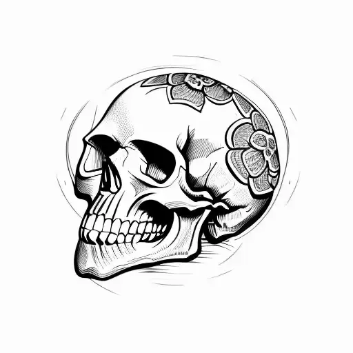 Skull And Flower Inside