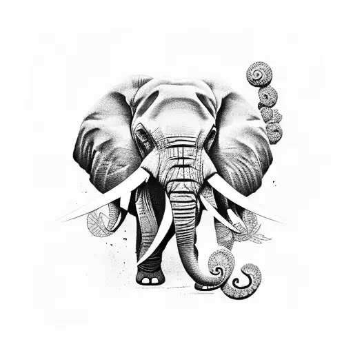 Shoulder Band With Elephant Silhouettes