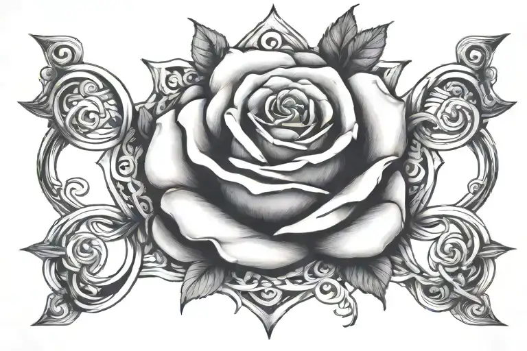 Infinity Sign With A Rose Intertwined And A Sky View