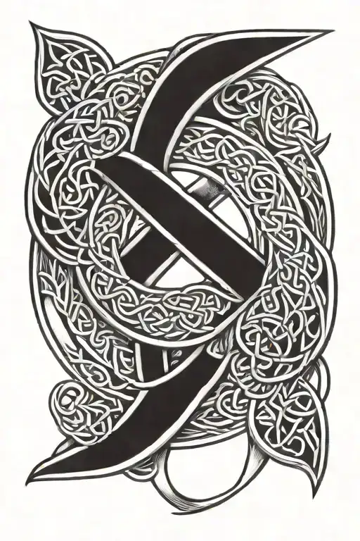 Celtic Circle Knot Design Incorporating Celtic Band