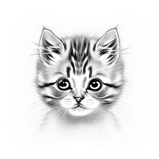 Kitten With Black And White Fur