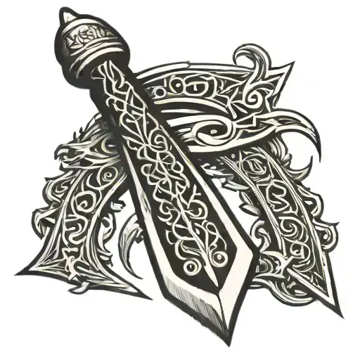 Dagger With Norse Runes Engraved