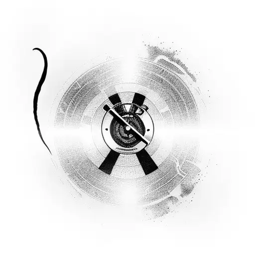 A Reggae Music Inspired Tattoo Featuring A Dj Spinning Vinyl Records