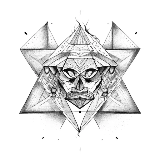 Three Inverted Isosceles Triangle With Mayan Kin