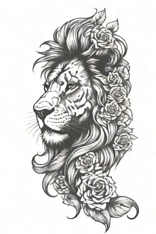 Lion Face With Scar Lion Face With Flower With Shure Sh55