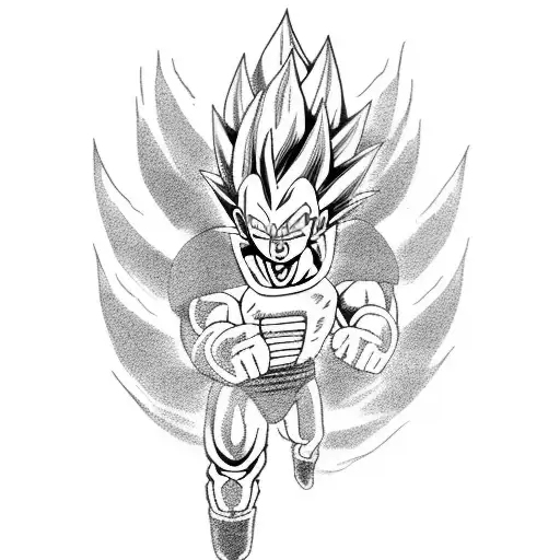 Vegeta In A Dynamic Fighting Pose