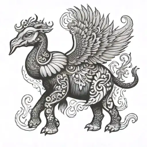 Elephant And Phoenix Rising