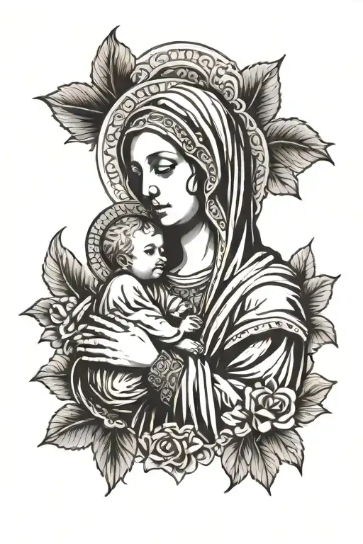 Virgin Mary Holding Baby