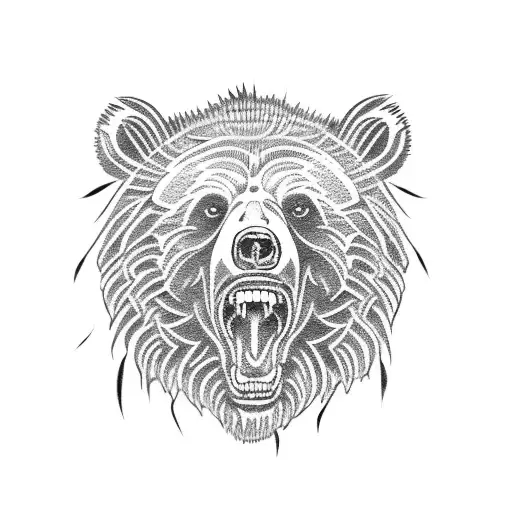 A Grizzly Bear Fighting A Snake