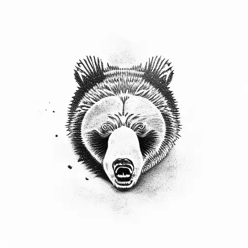 A Grizzly Bear Fighting A Snake