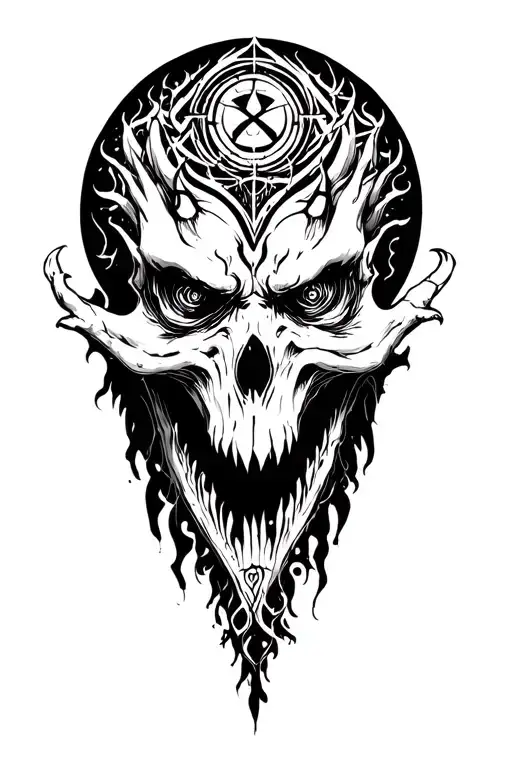 Occultism Symbologies Demonic Full Black