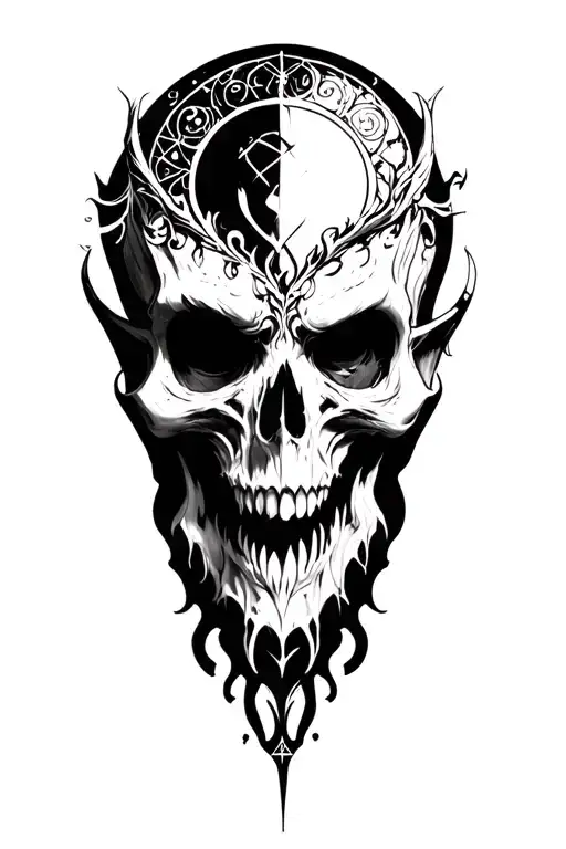 Occultism Symbologies Demonic Full Black Creapy