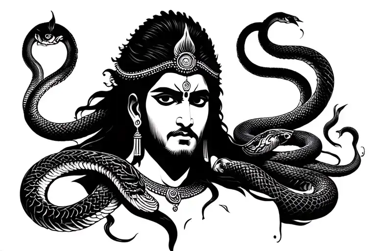 Aesthetic Shiva With Snake