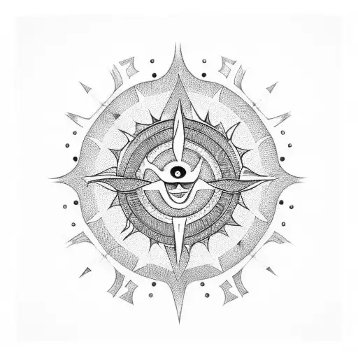 Ankh Symbol Inside A Sun