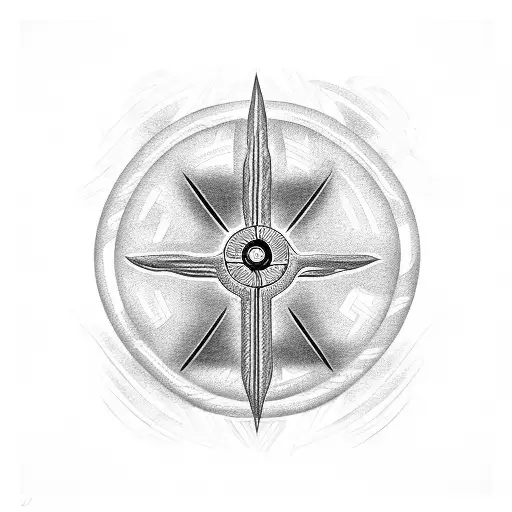 Ankh Symbol Inside A Sun