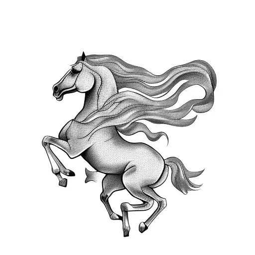 A Graceful Horse Dancing In A Field