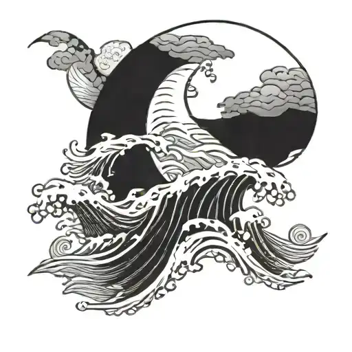 Wave And Moon
