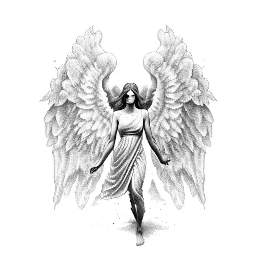 Dying Angel With Red Details