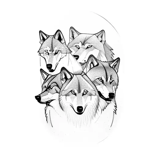 A Pack Of Wolves Cycling Through A Lush Forest