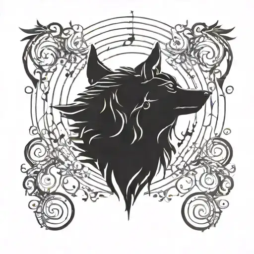 Incorporate Music Notes Into A Wolf Silhouette