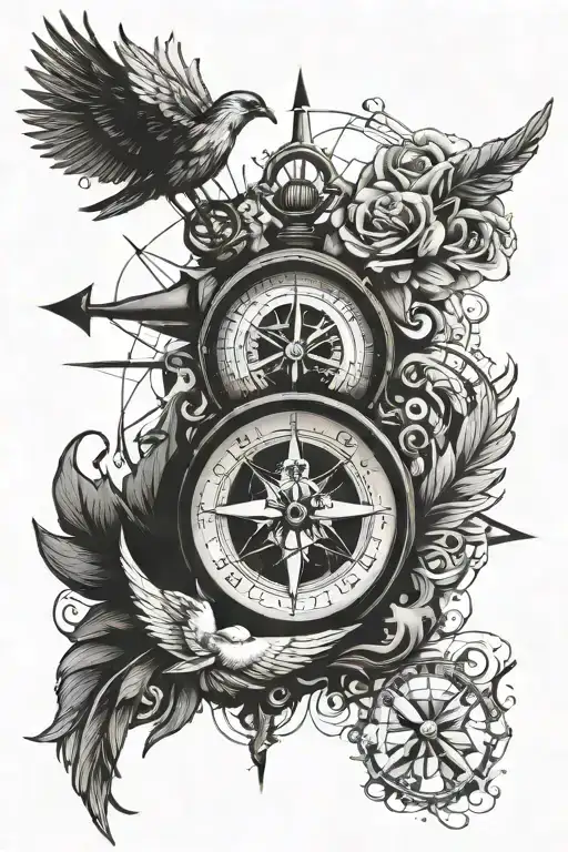 Compass Anchor Icarus Birds