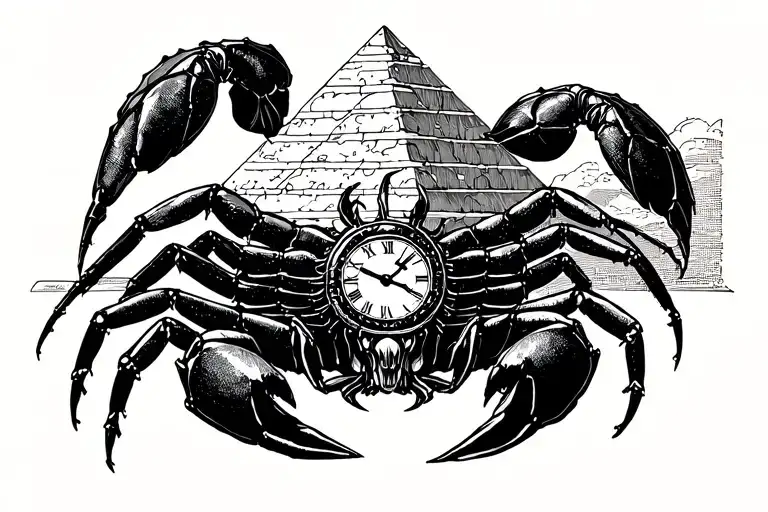 Scorpion Under Pyramid Clock