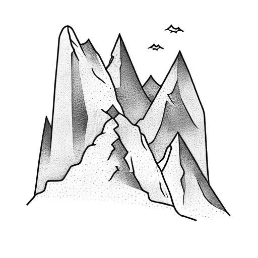 A Mountain Landscape With A Winding Trail Leading Towards A Campsite