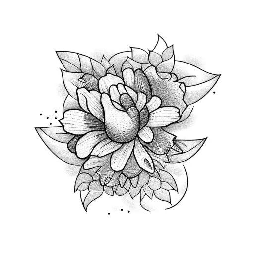 Flower And Mountain Sunset