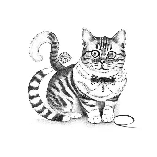 A Cat Sitting On A Coffee Bean Branch