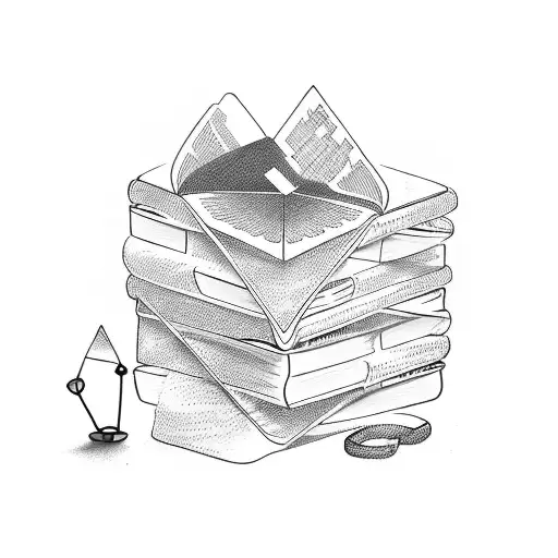 A Stack Of Books With An Open Book Displaying Mathematical Equations