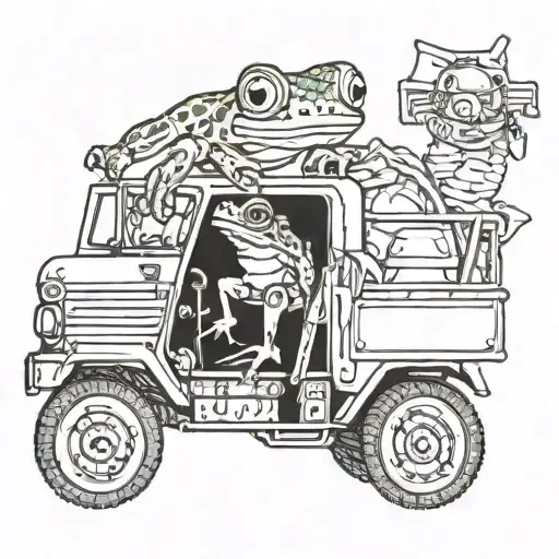 Frog Driving Garbage Truck