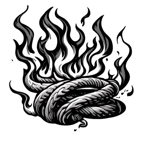 Flames Axed Hose Fighting Fire