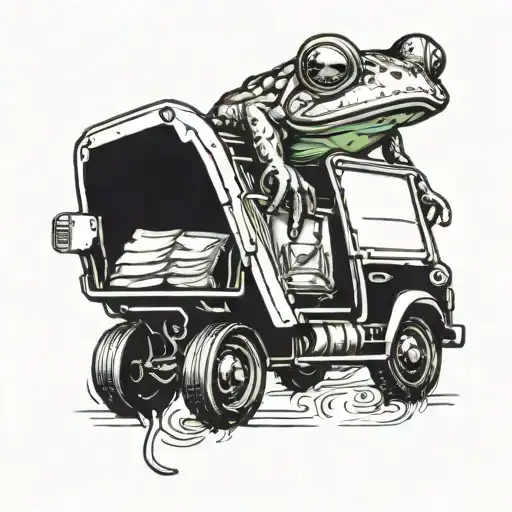 Frog Driving Garbage Truck