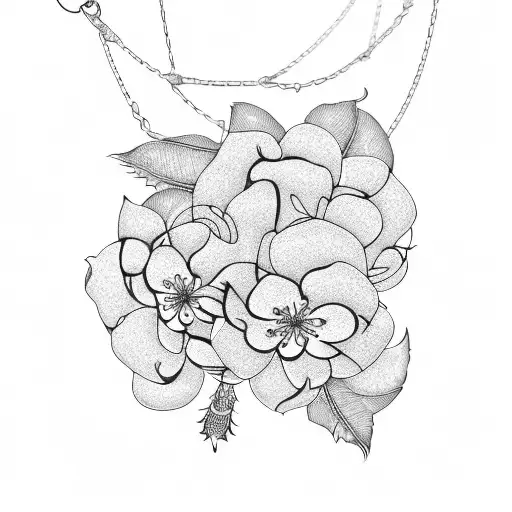 Dna Chain With Cherry Blossom