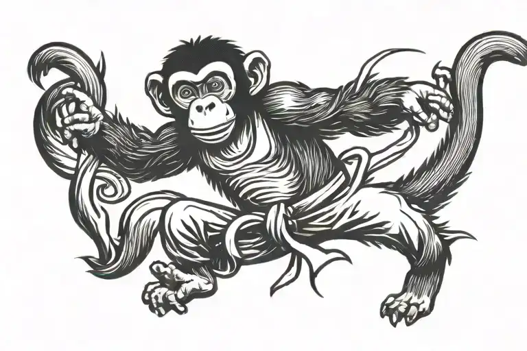 Silly Monkey On A Karate