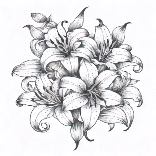 A Delicate Floral Design Incorporating Lilies With A Gritty Street Vibe