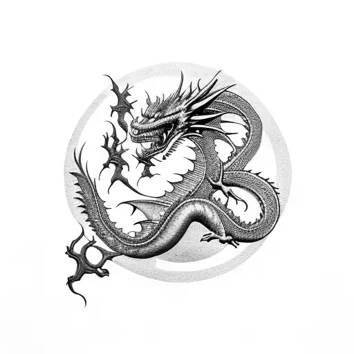 Dragon Vermelho E Preto