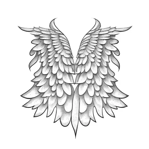 Wide Open Angel Wings On Back Of Shoulder