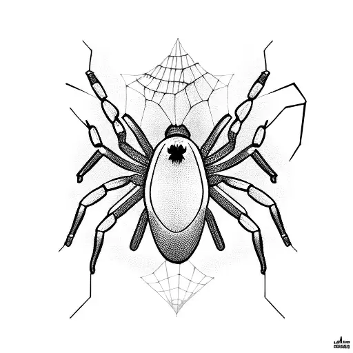 A Futuristic Cybernetic Spider Weaving A Web Of Code