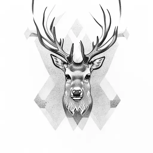 Stag Portret Minimalist Celtic