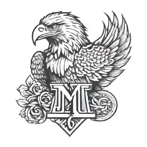 An Eagle Showing The Number 61 Standing Side And With The Letters Mm